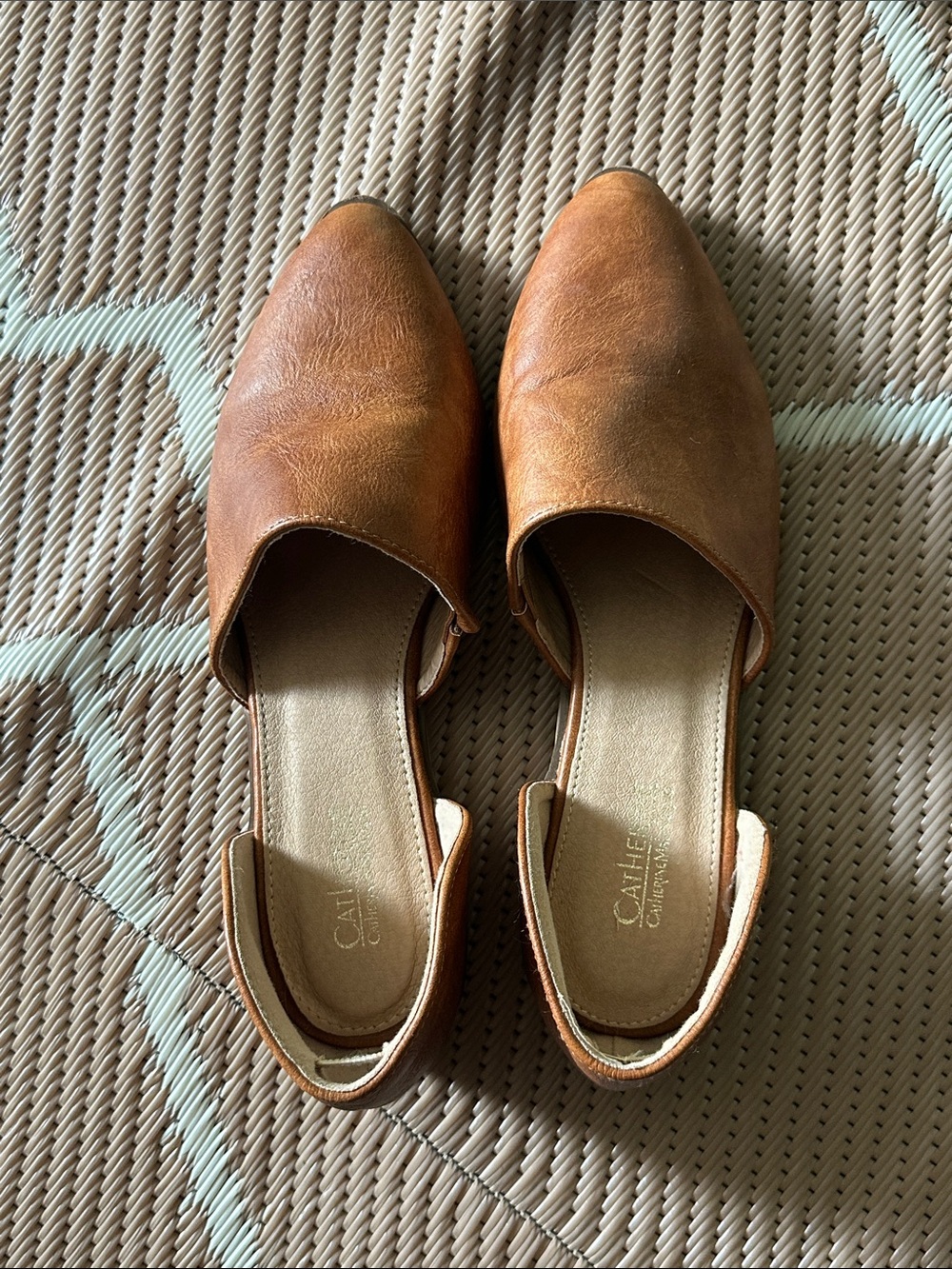 Catherine Malandrino Brown Leather D'Orsay Mules
